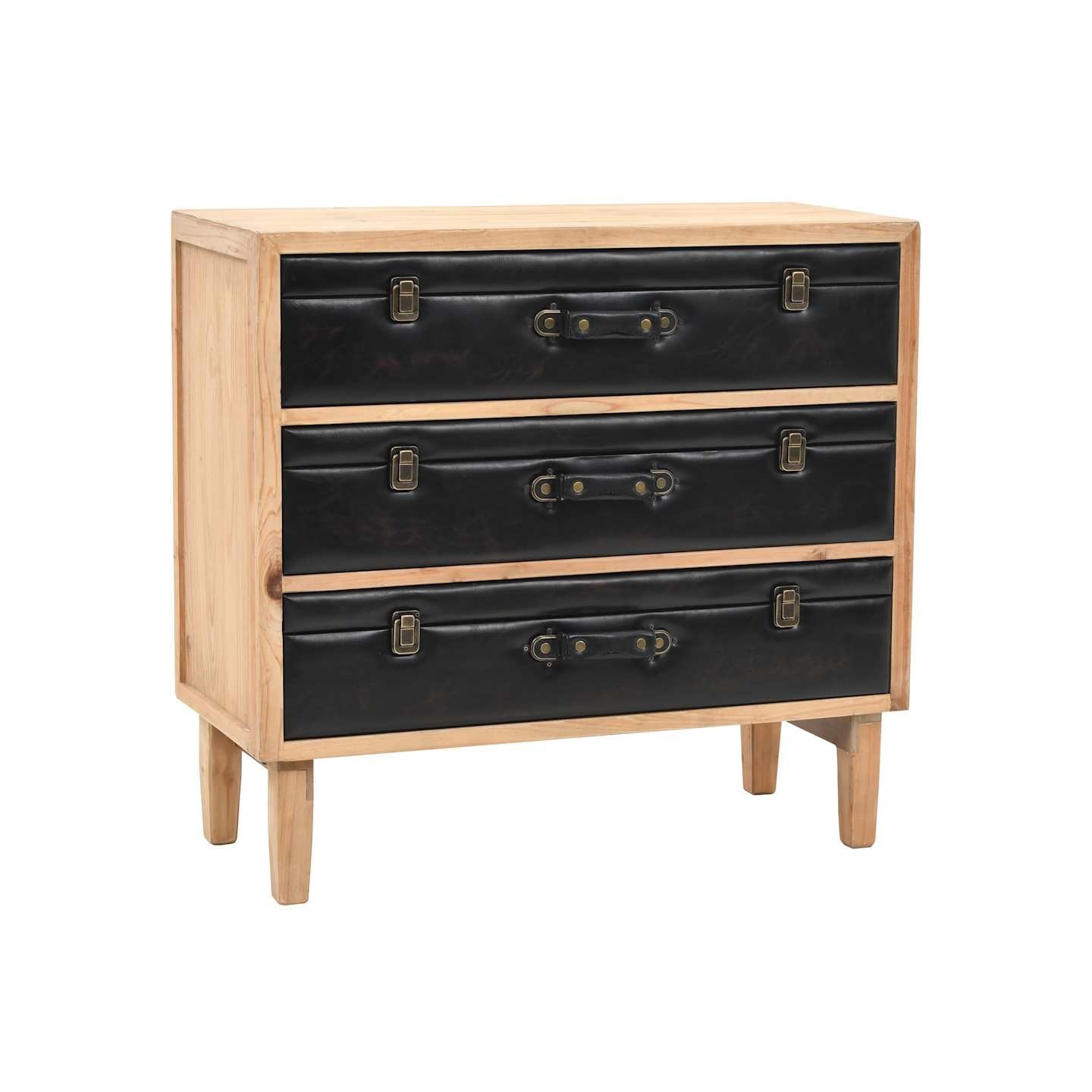 Armoire à tiroirs bois de sapin massif 80x36x75 cm
