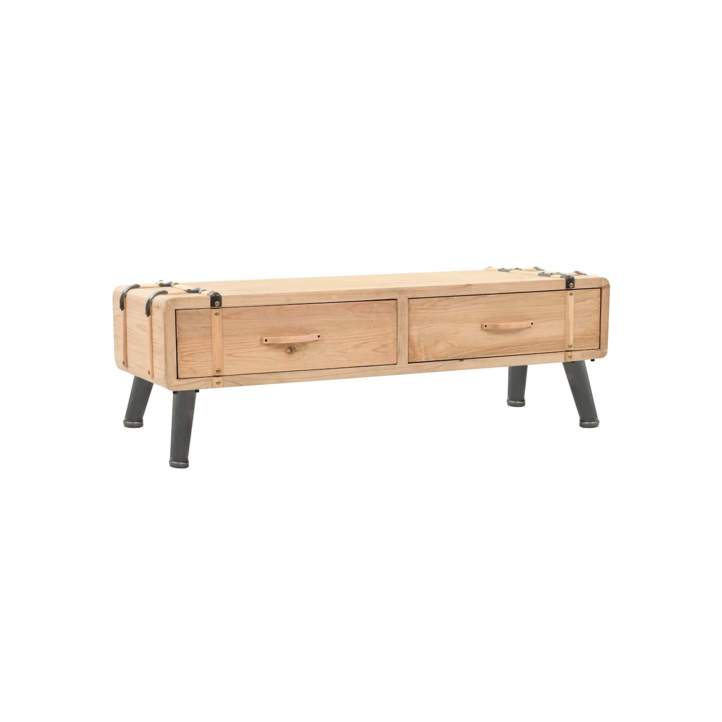 Meuble TV Bois de sapin massif 120x33x35 cm