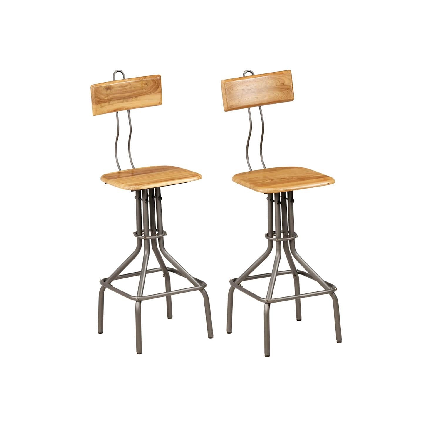 Chaises de bar lot de 2 teck massif de récupération