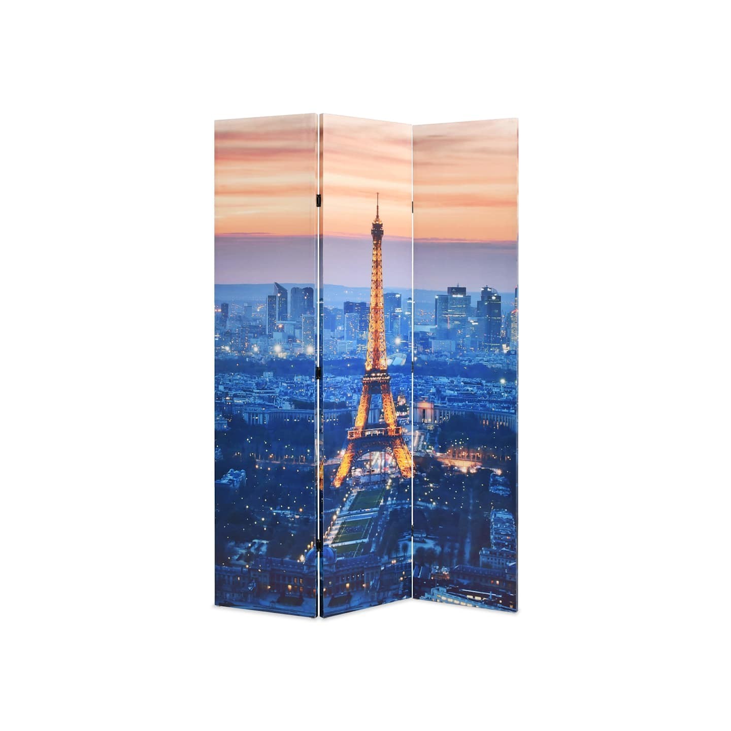Cloison de séparation pliable 120x170 cm Paris la nuit