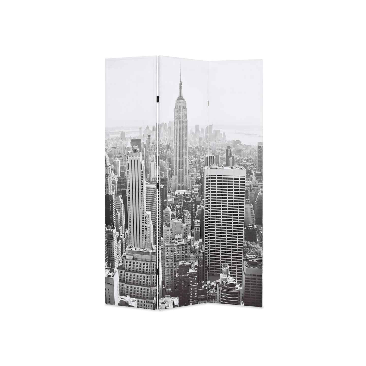 Cloison de séparation pliable 120x170 cm New York Noir et blanc