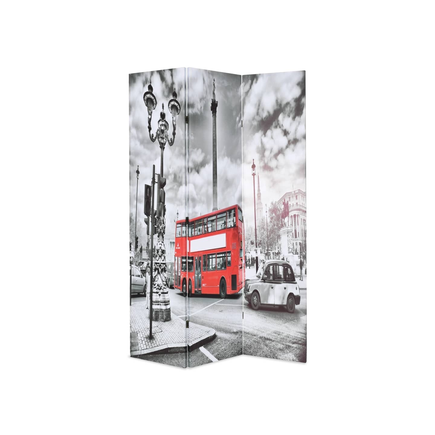 Cloison de séparation 120 x 170 cm Bus londonien Noir et blanc