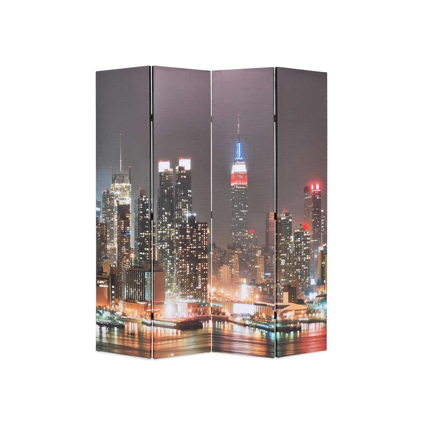 Cloison de séparation pliable 160x170 cm New York la nuit