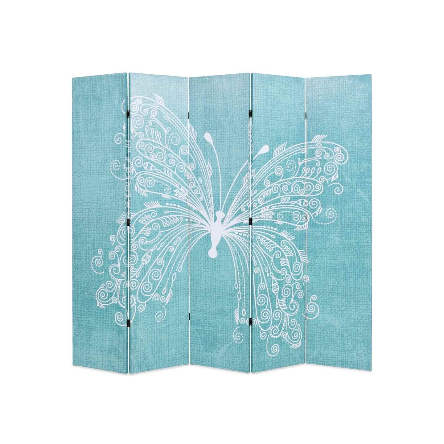 Cloison de séparation pliable 200 x 170 cm Papillon Bleu