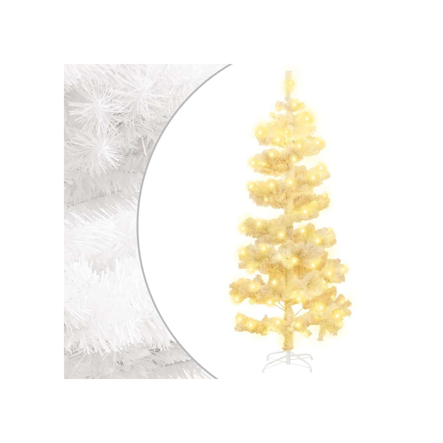 Arbre de Noël hélicoïdal pré-éclairé et support blanc 150cm PVC