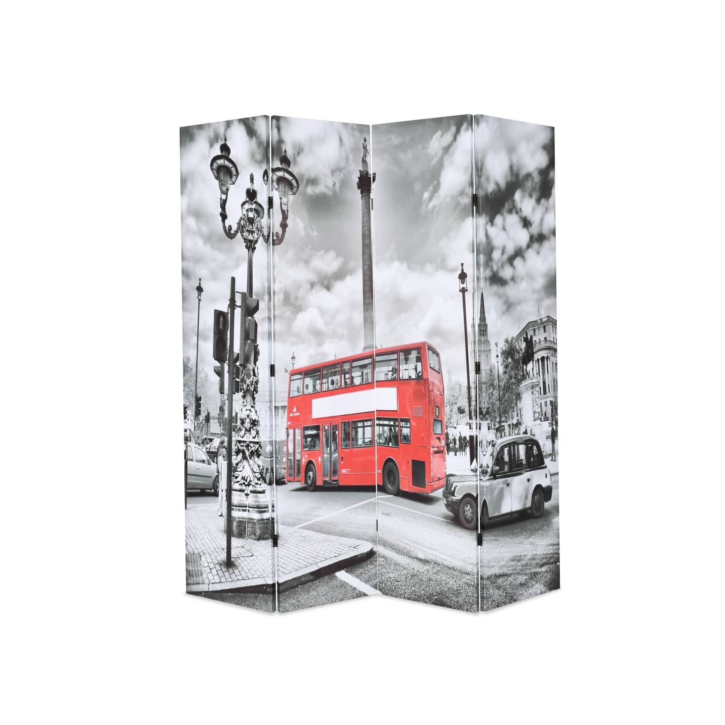 Cloison de séparation 160 x 170 cm Bus londonien Noir et blanc