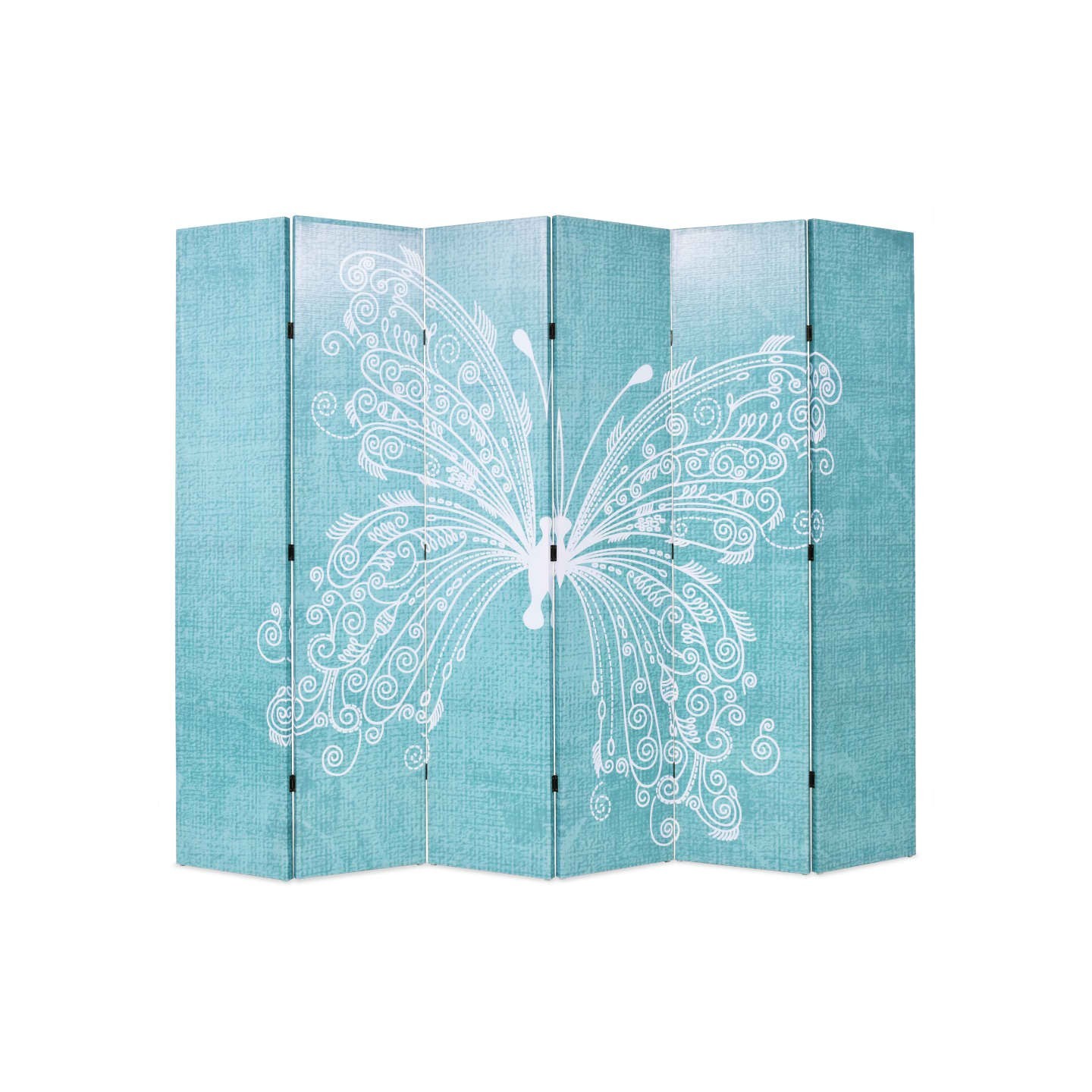 Cloison de séparation pliable 228 x 170 cm Papillon Bleu