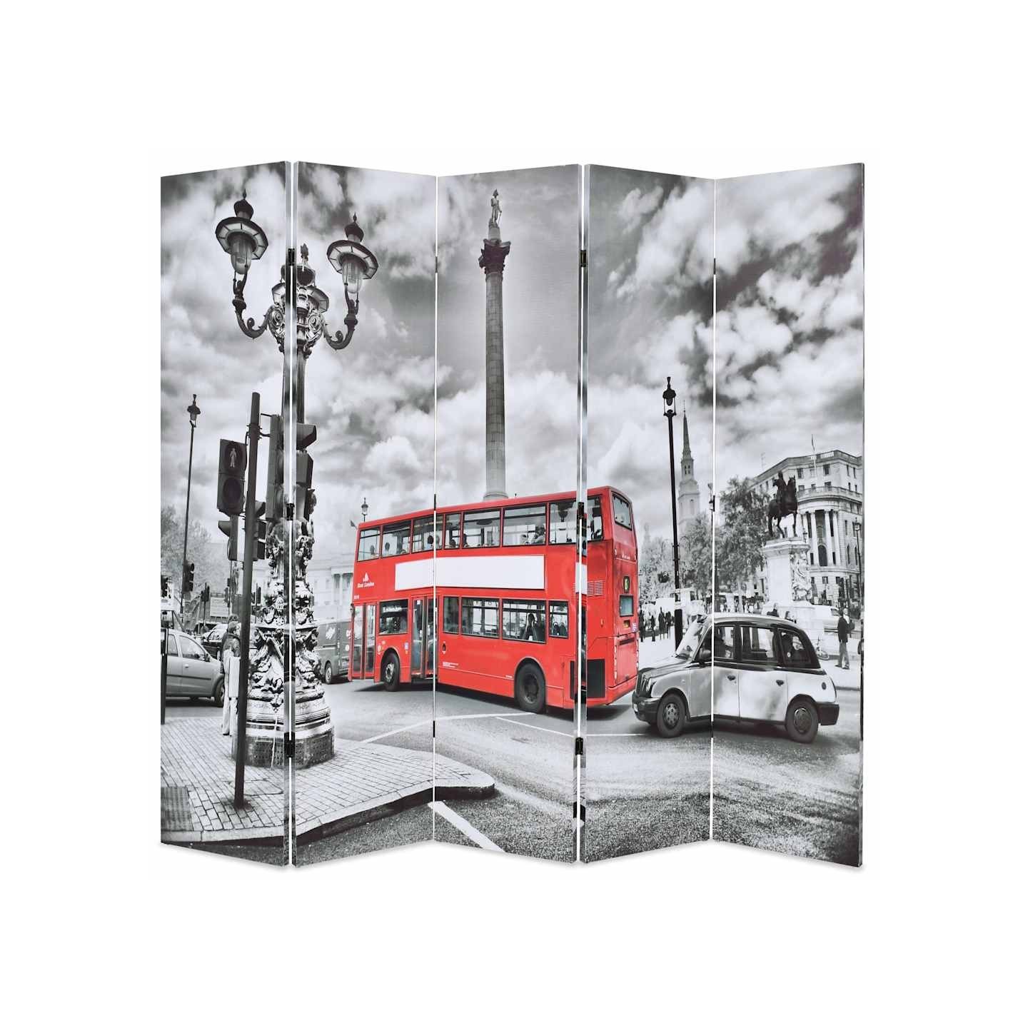 Cloison de séparation 200 x 170 cm Bus londonien Noir et blanc