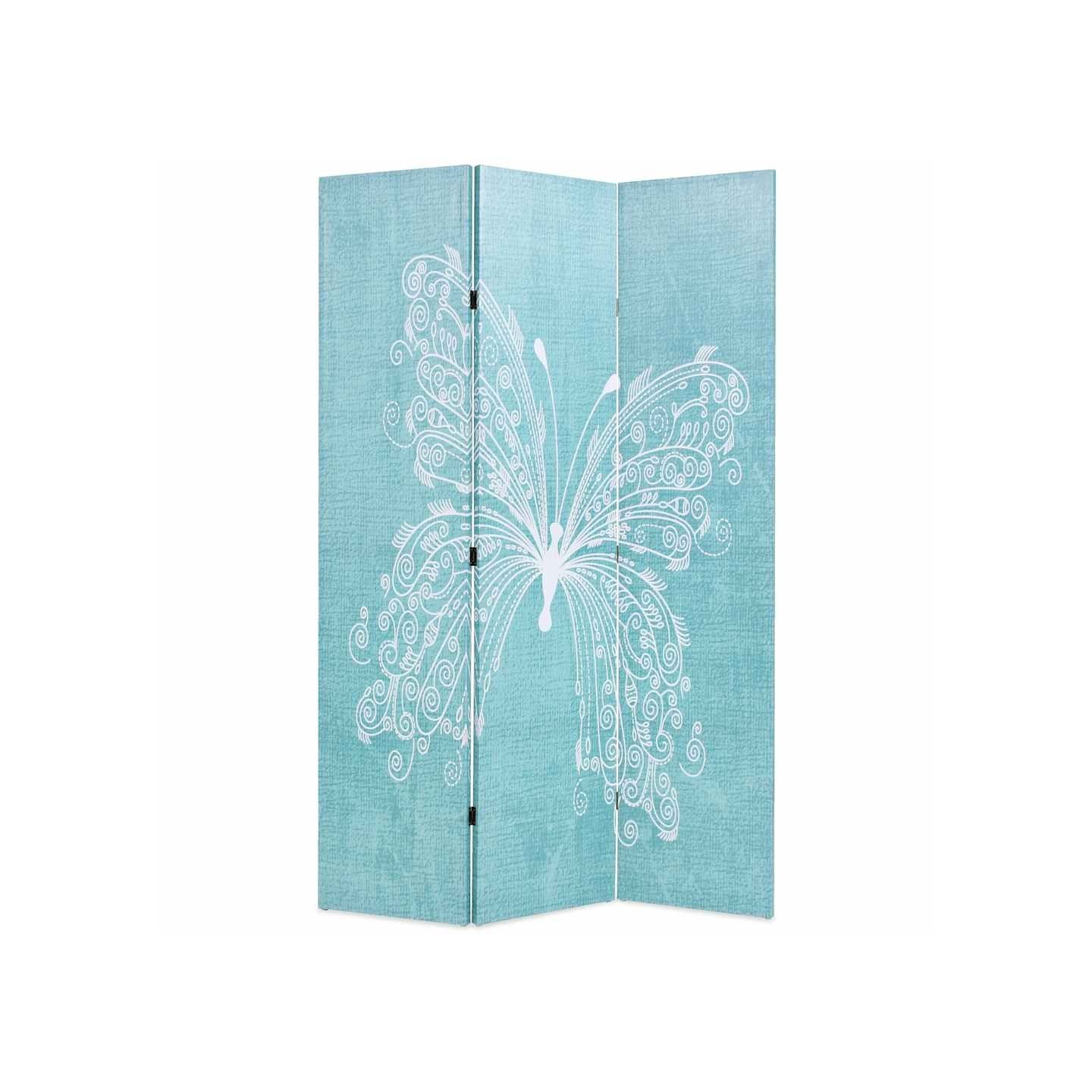 Cloison de séparation pliable 120 x 170 cm Papillon Bleu
