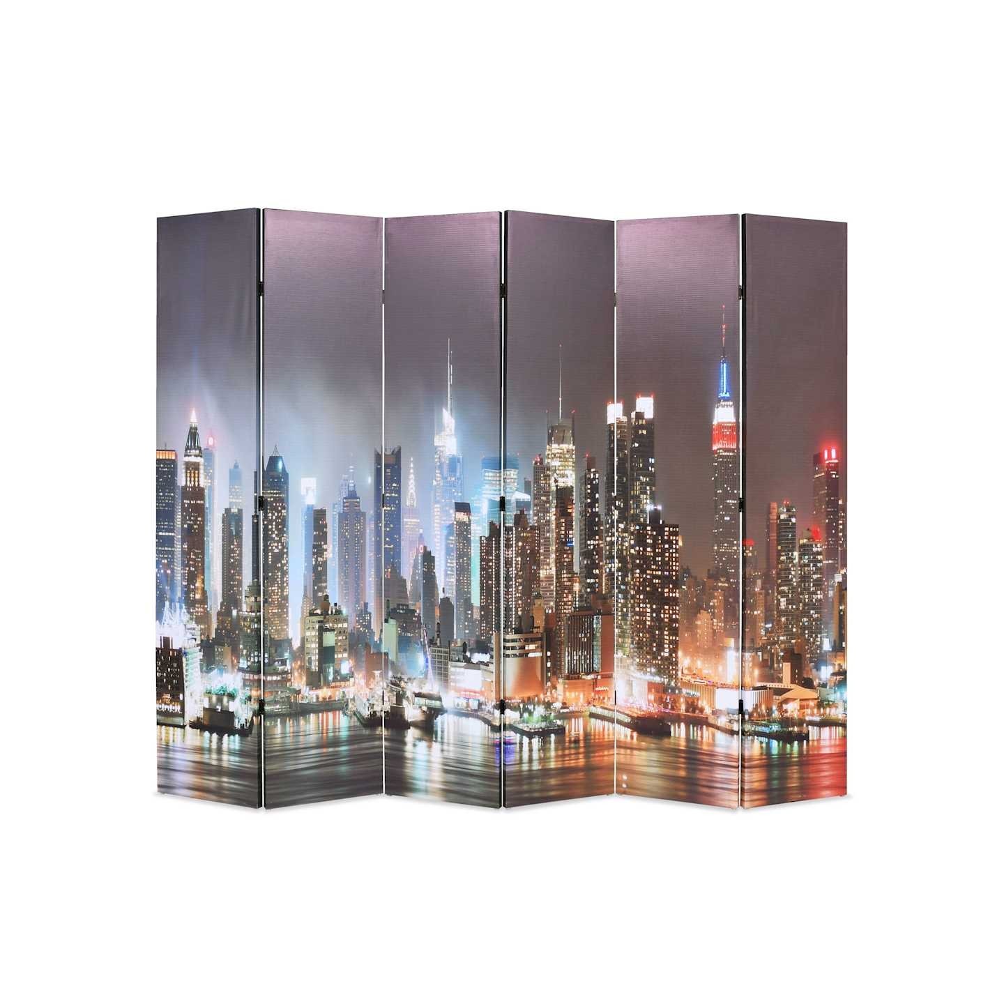 Cloison de séparation pliable 228 x 170 cm New York la nuit