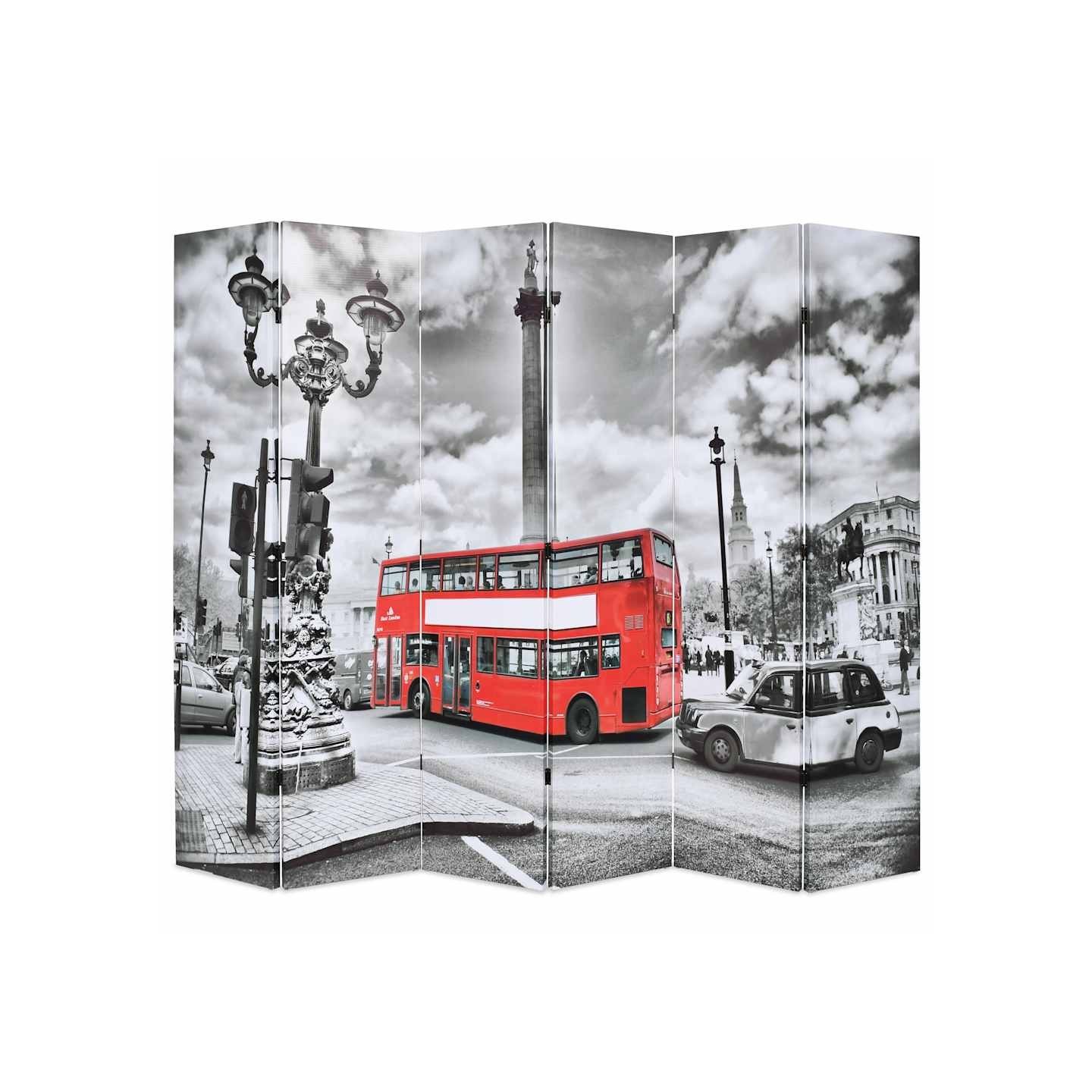 Cloison de séparation 228 x 170 cm Bus londonien Noir et blanc