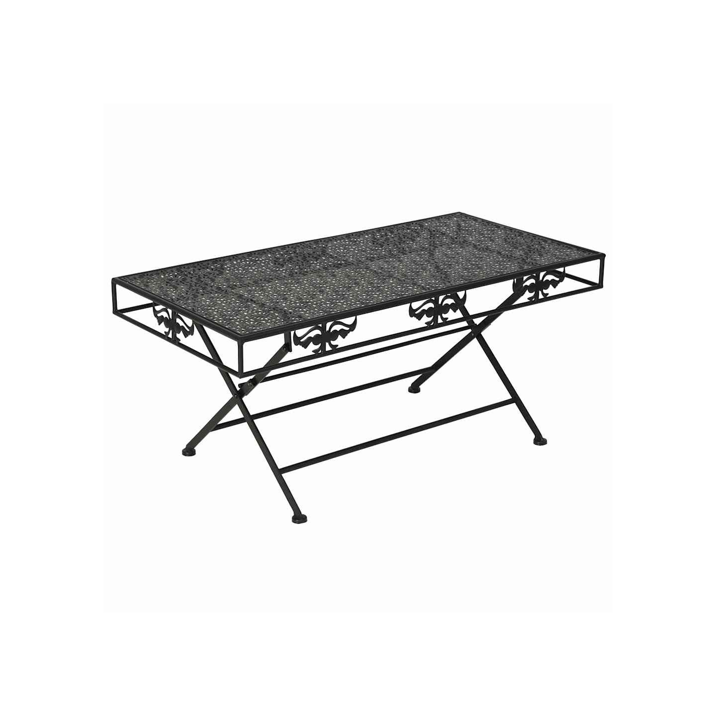 Table basse pliante Style vintage Métal 100x50x45 cm Noir
