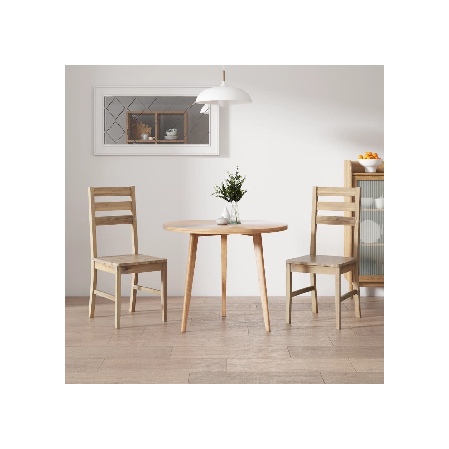 Chaises à manger lot de 2 bois d'acacia solide