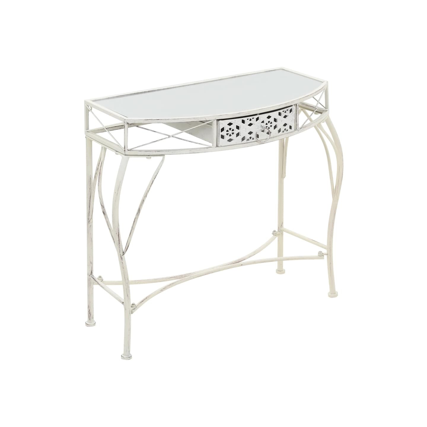 Table d'appoint Style français Métal 82 x 39 x 76 cm Blanc
