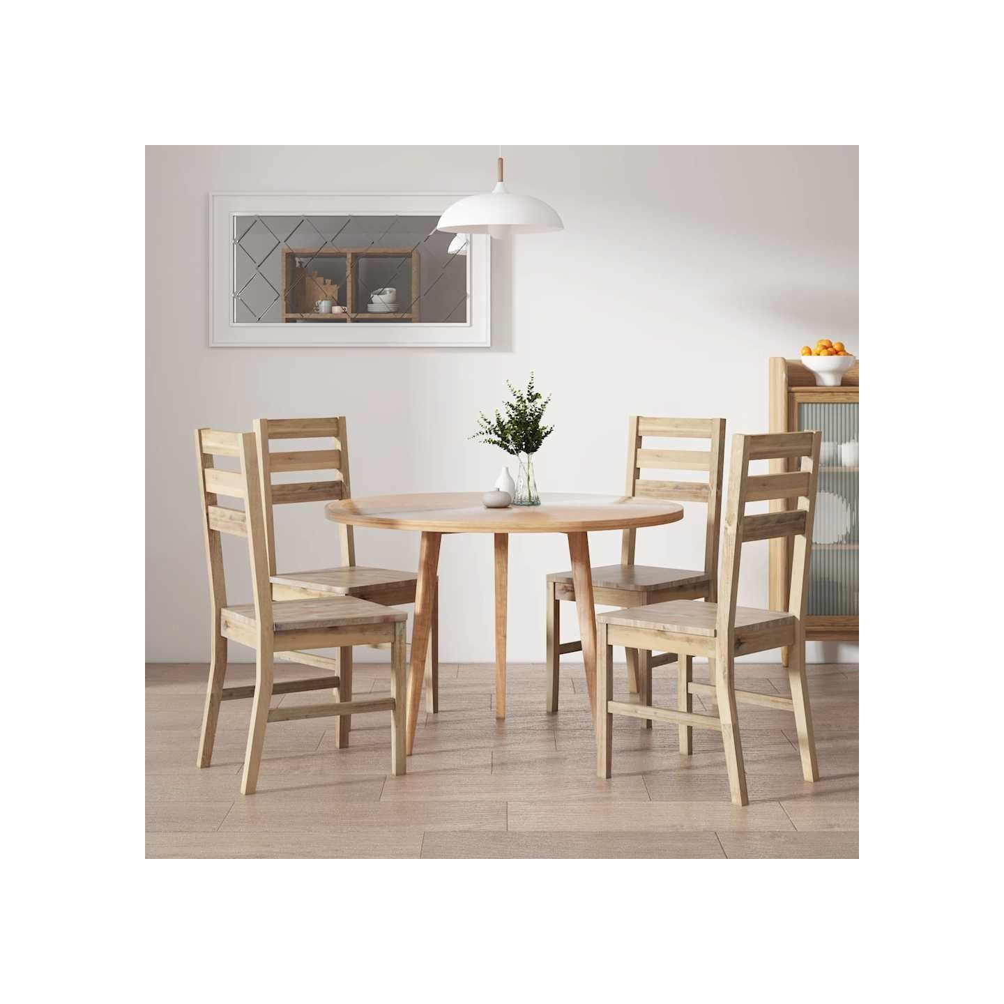 Chaises à manger lot de 4 bois d'acacia massif