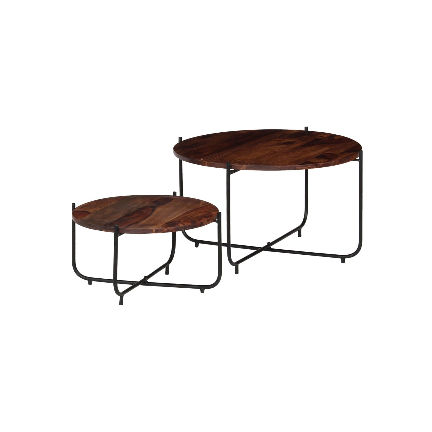 Ensemble de table basse 2 pcs Bois massif 60x35 cm
