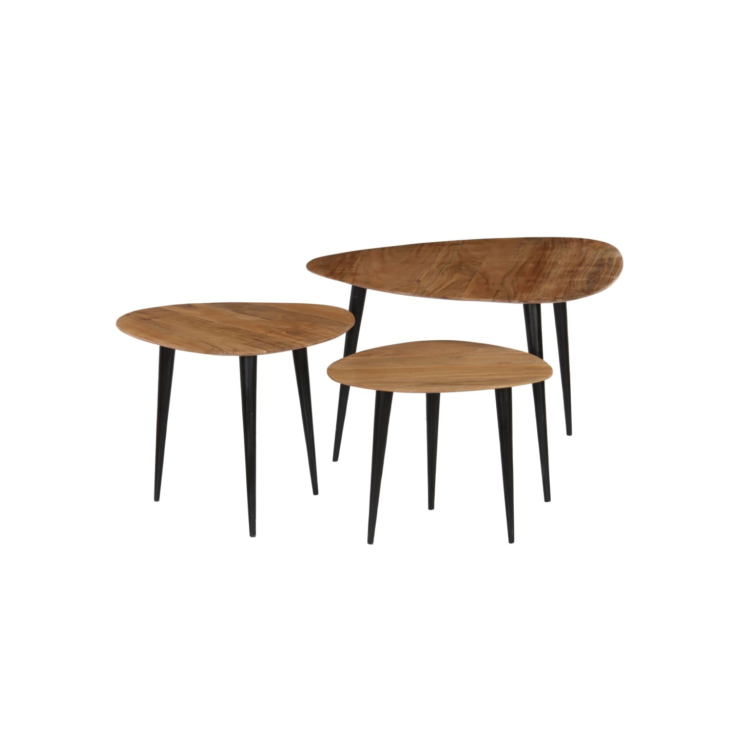 Tables basses 3 pcs Bois d'acacia massif