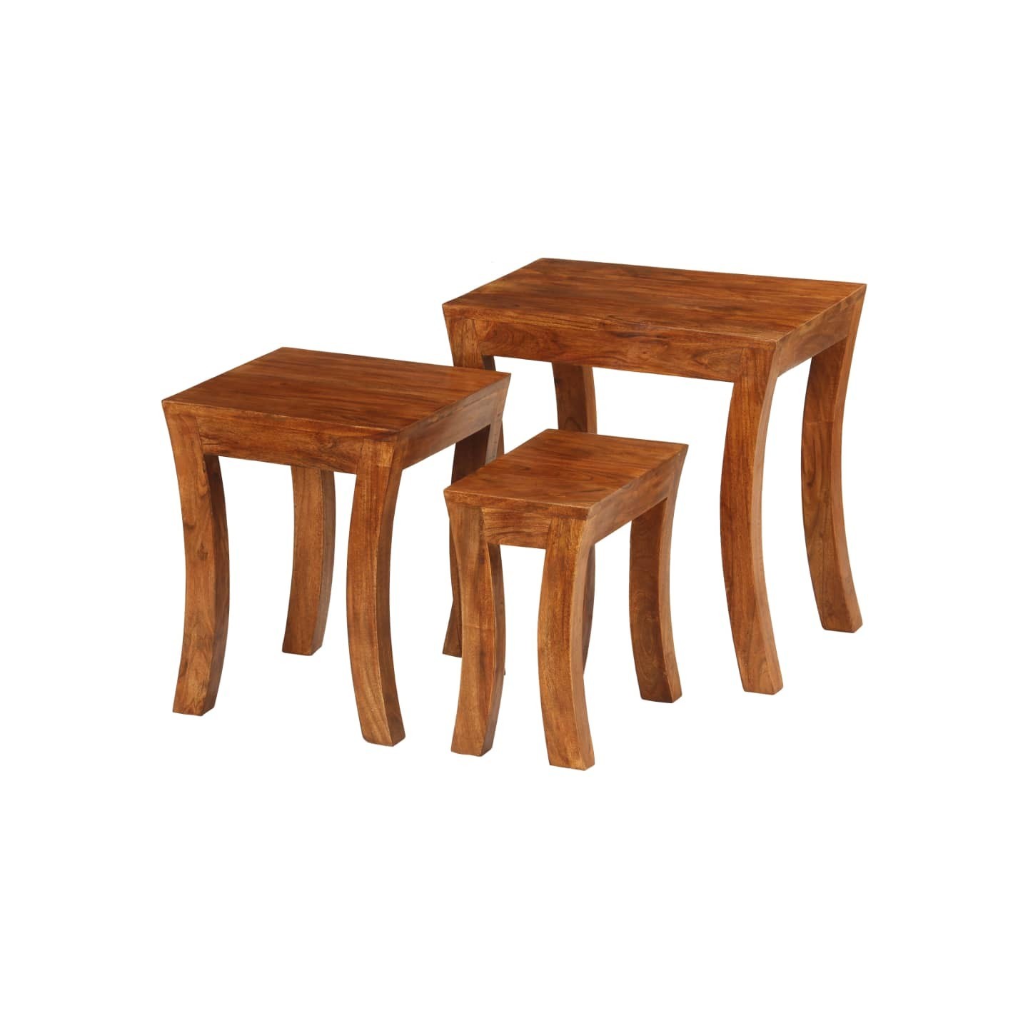 Table gigogne 3 pcs Bois massif d'acacia 50x35x50 cm Marron