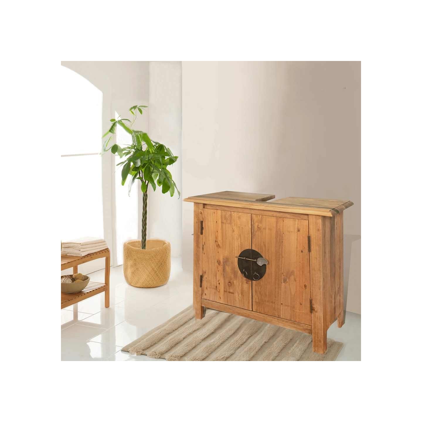 Mobilier de salle de bain Bois de pin massif