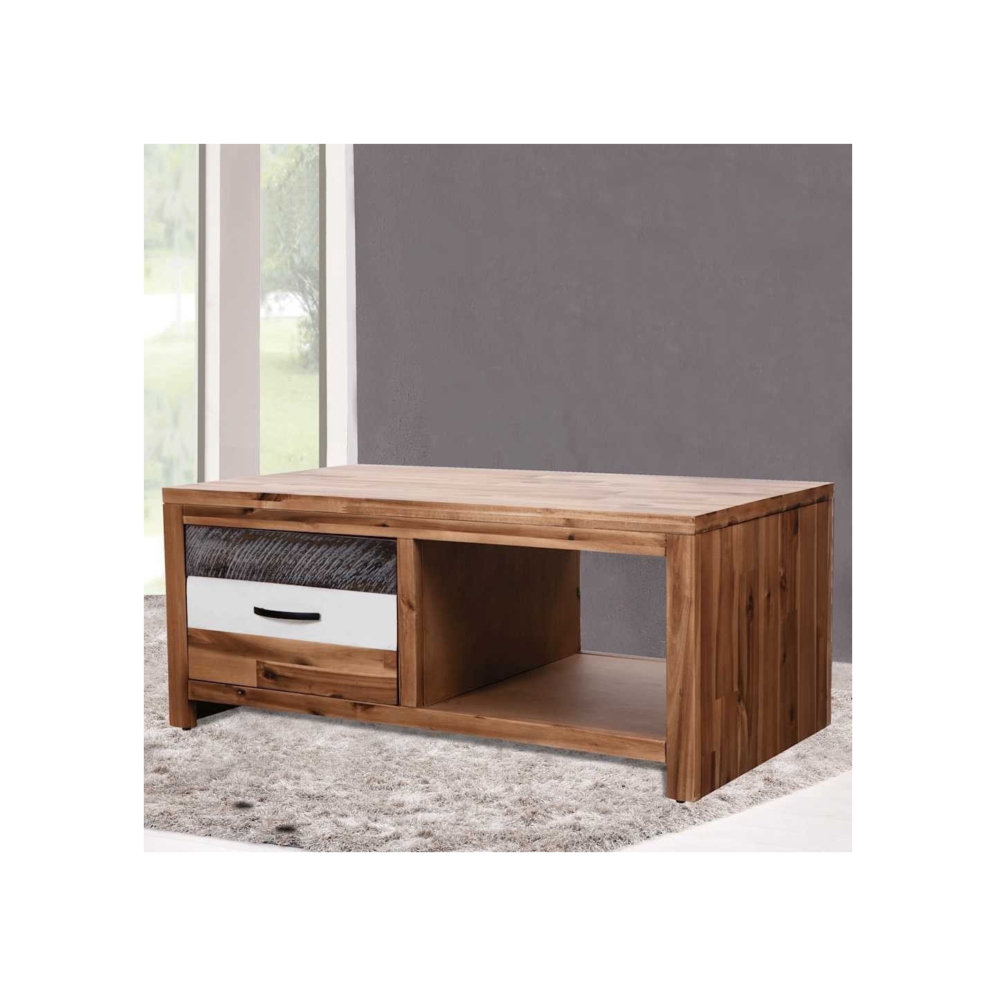 Table basse Bois d'acacia massif 90x50x37,5 cm