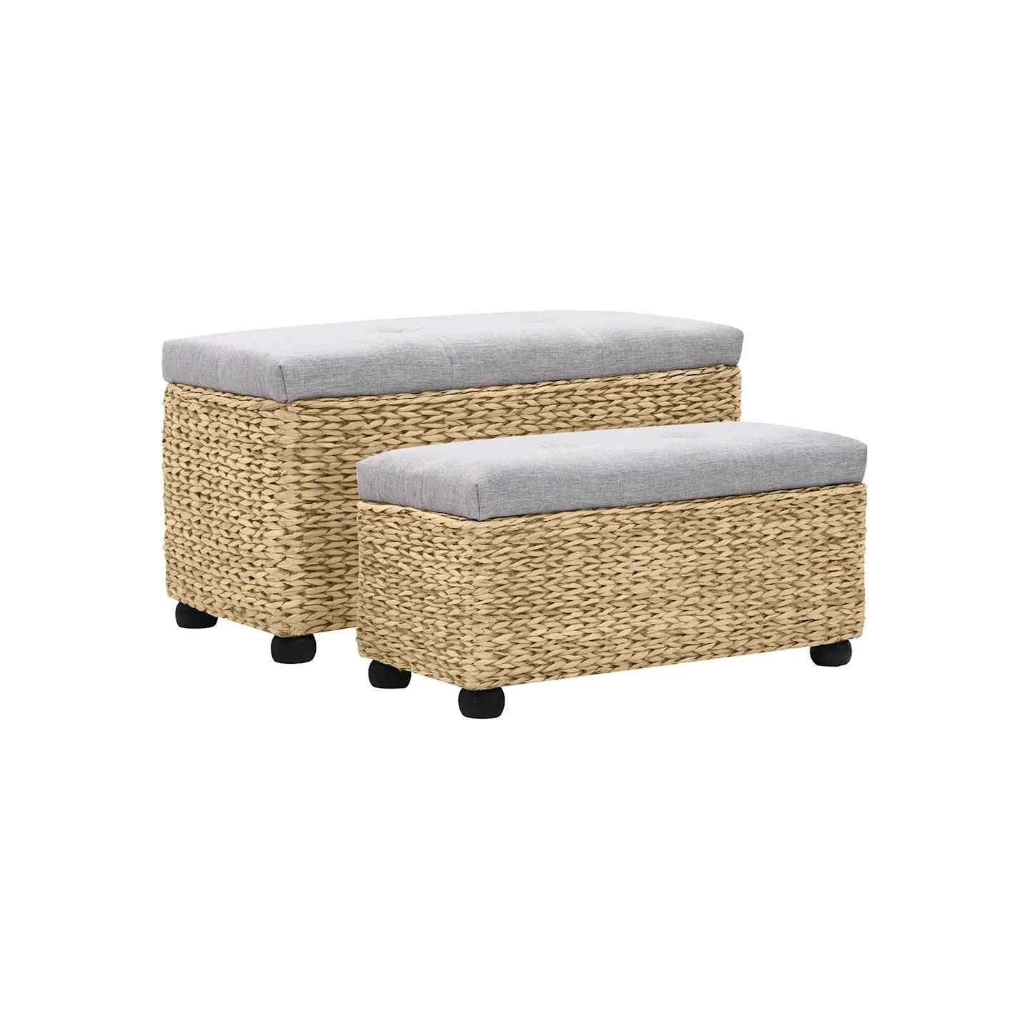 Ensemble de banc lot de 2 Jacinthe d'eau Gris