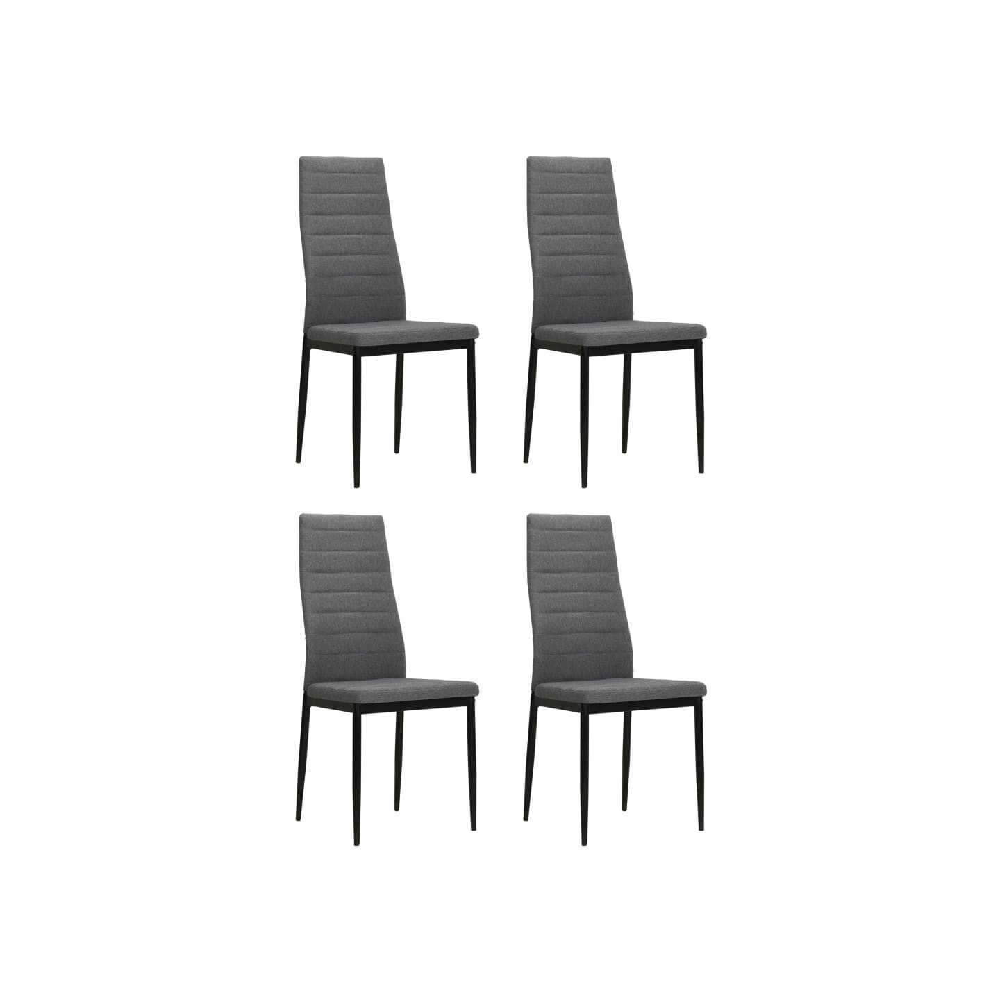 Chaises à manger lot de 4 gris clair tissu