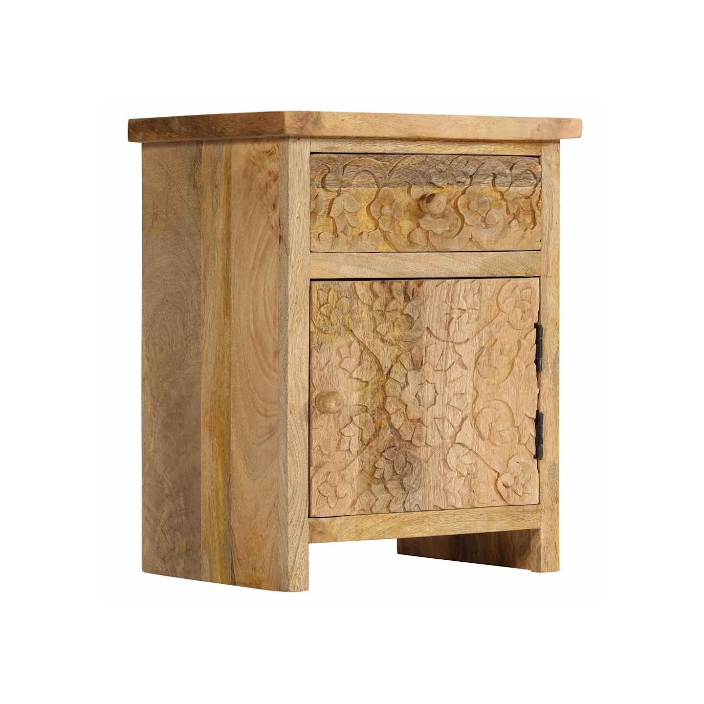 Table de chevet Bois de manguier massif 40x30x50 cm