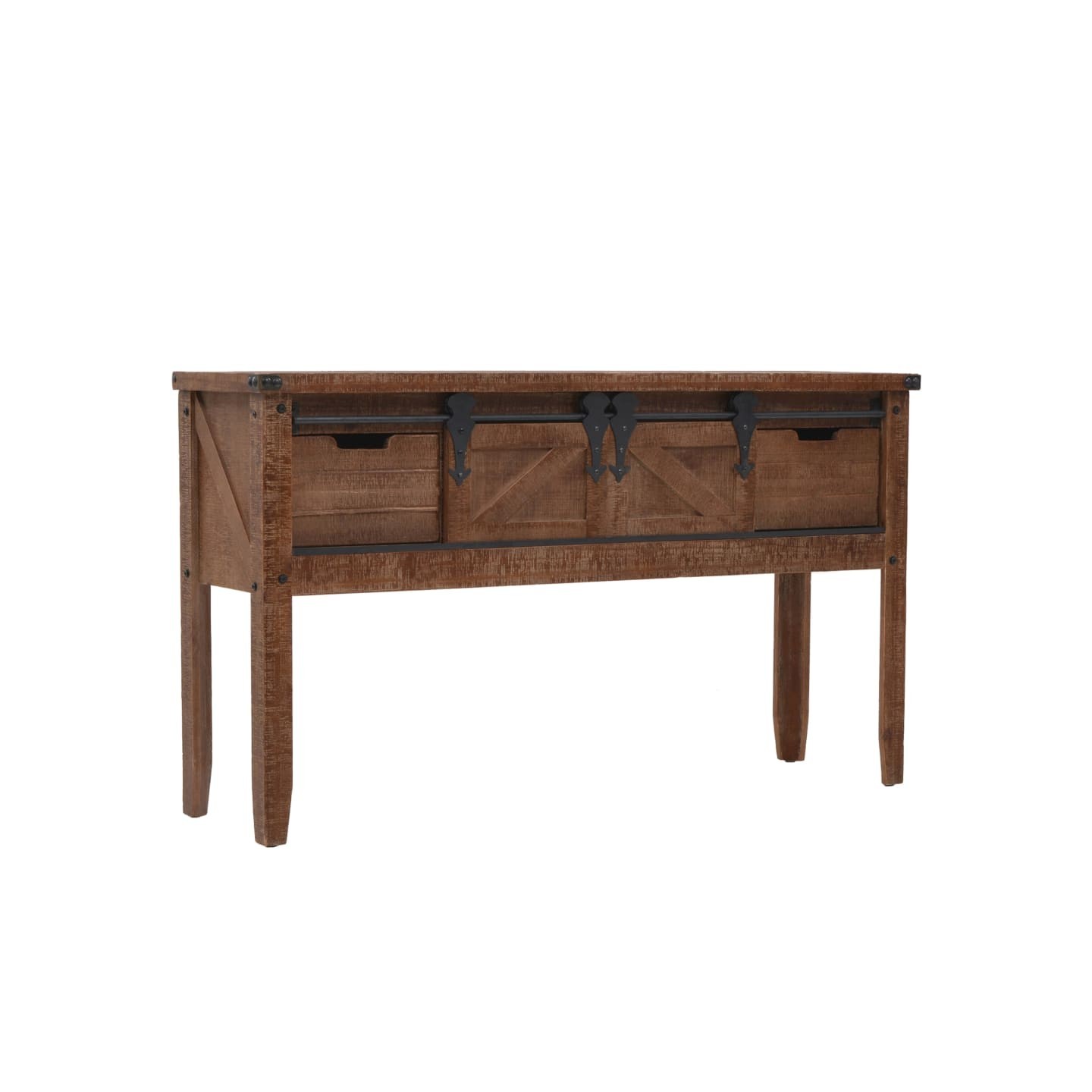 Table console Bois massif de sapin 131 x 35,5 x 75 cm Marron