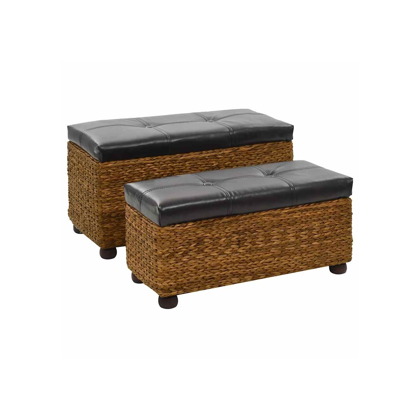 Ensemble de banc lot de 2 Jacinthe d'eau Marron