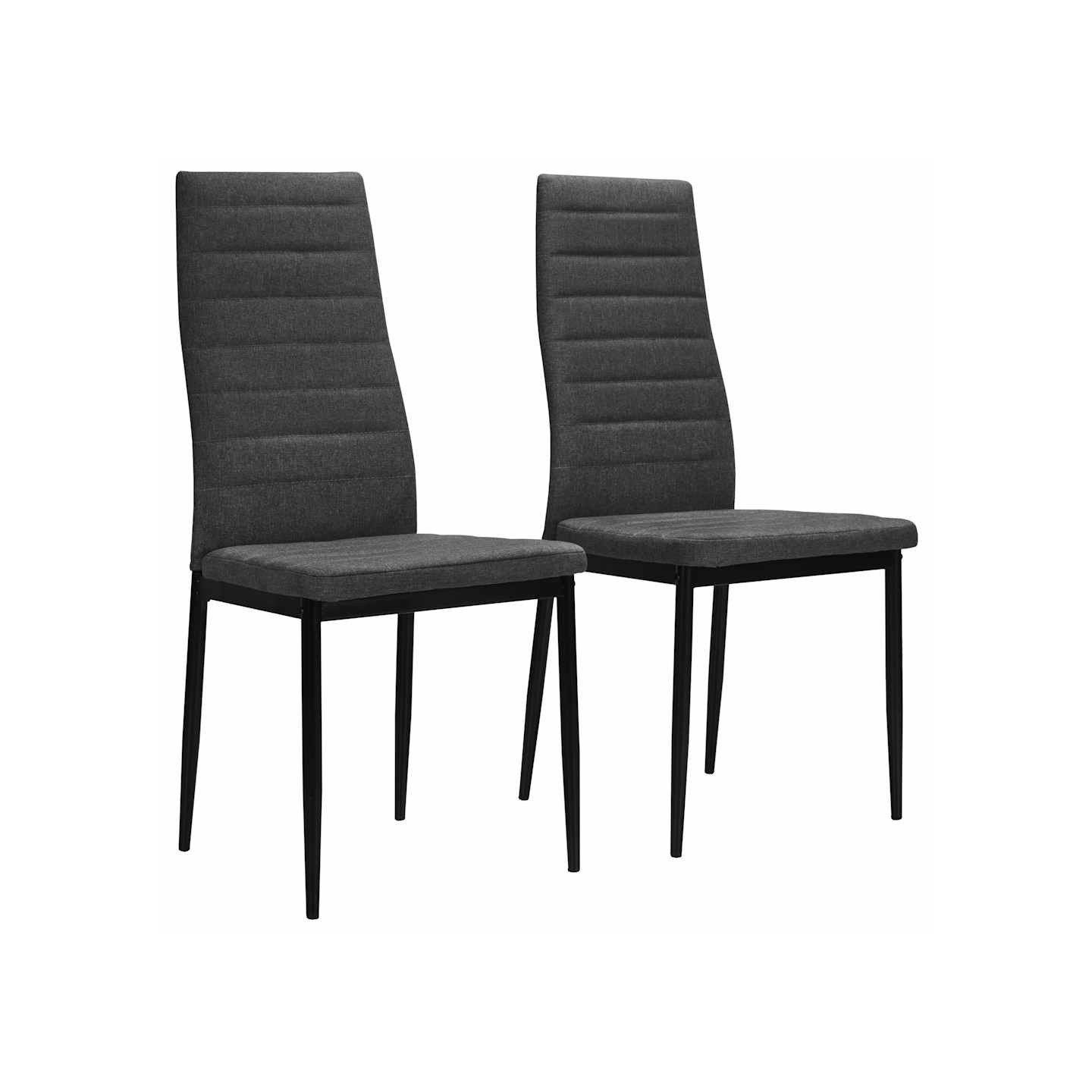 Chaises à manger lot de 2 gris foncé tissu