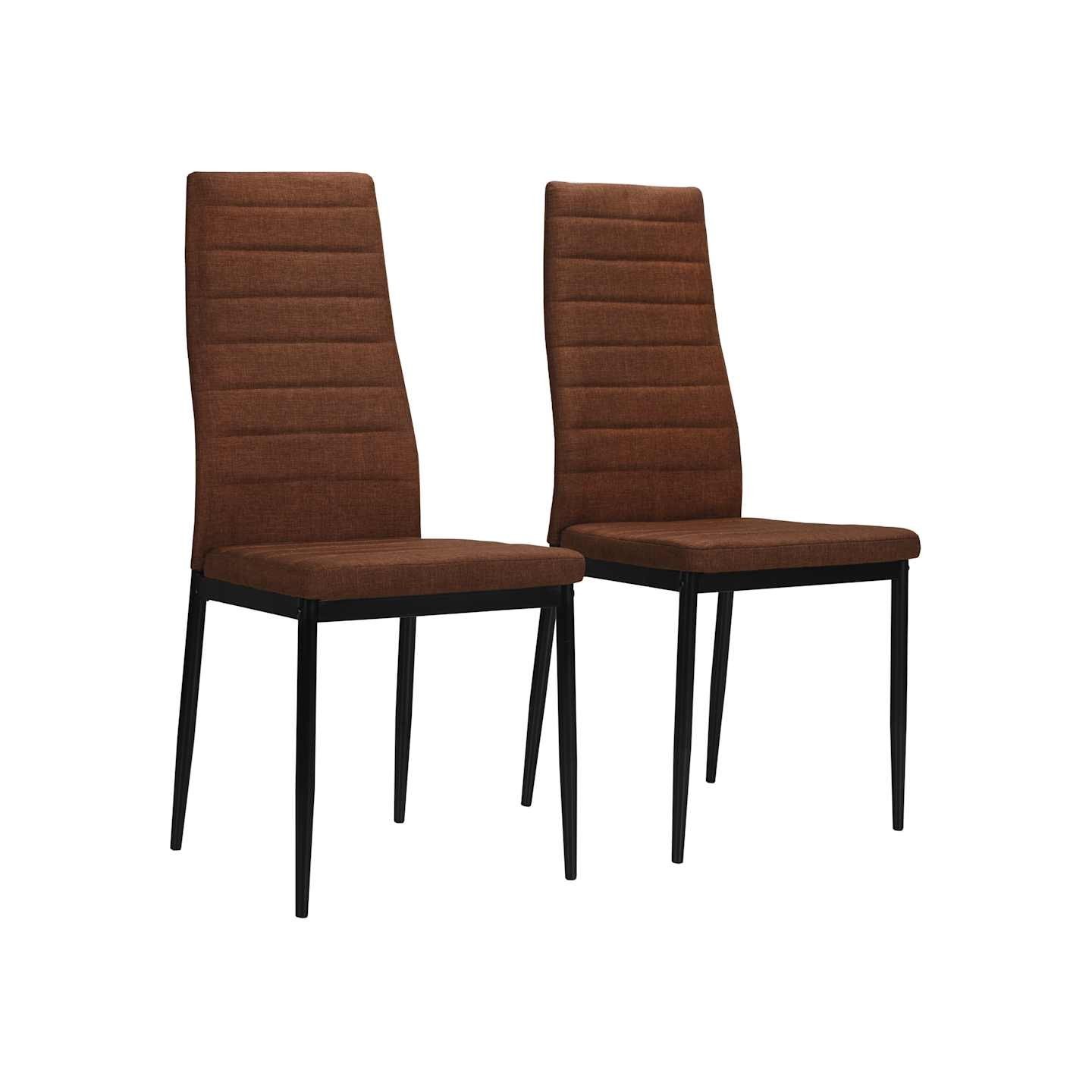 Chaises à manger lot de 2 marron tissu