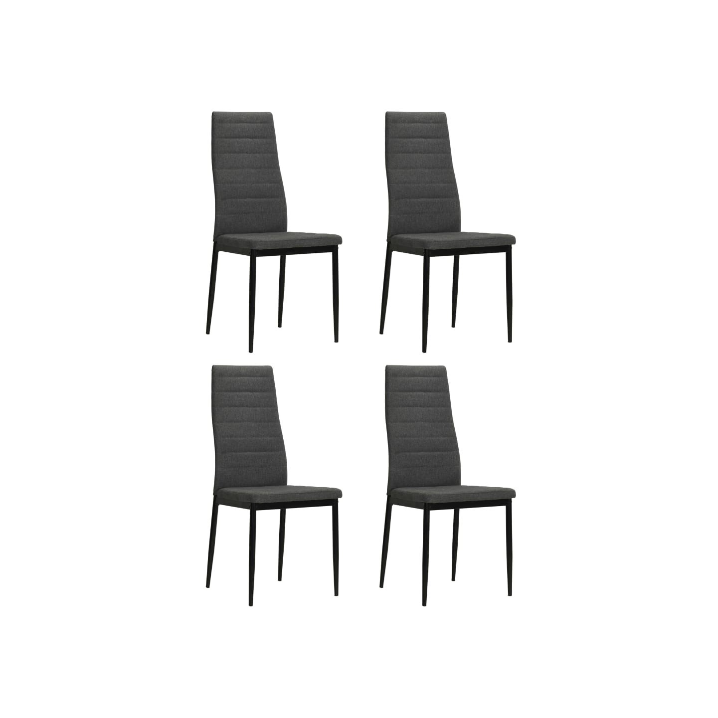 Chaises à manger lot de 4 gris foncé tissu