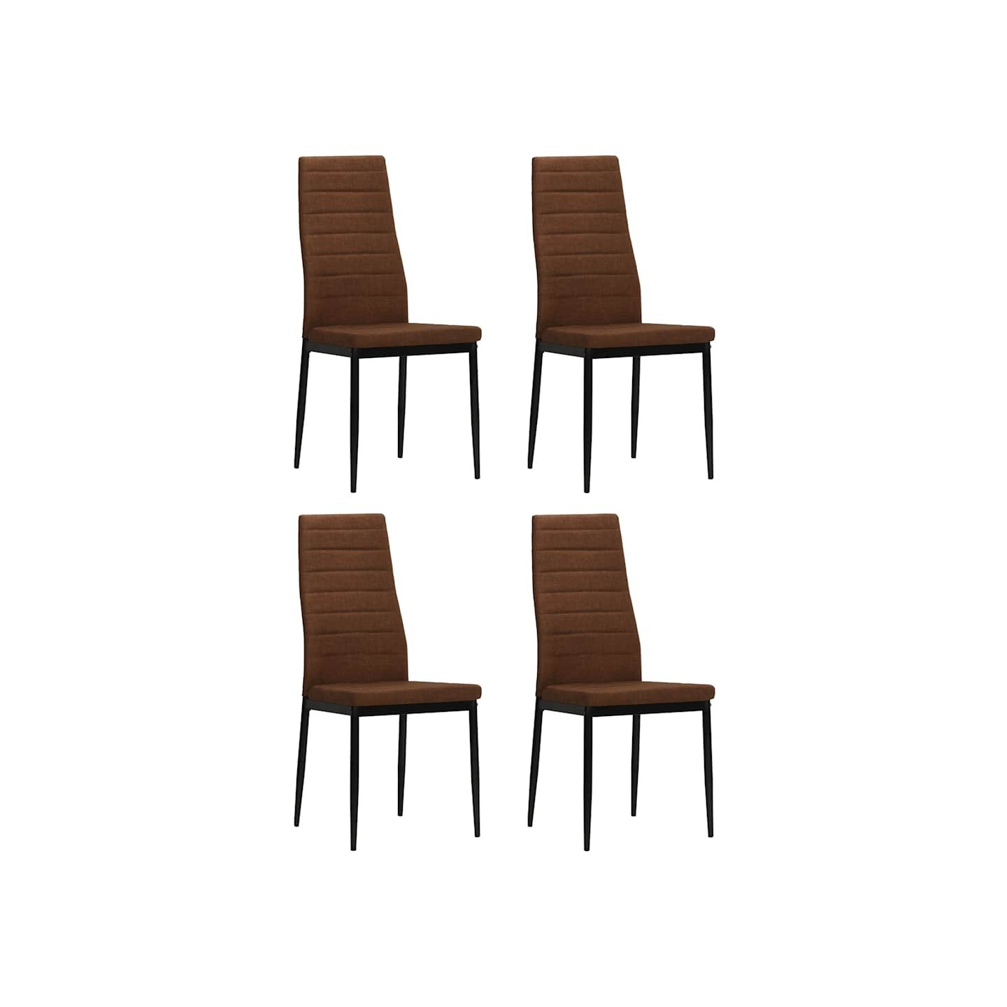 Chaises à manger lot de 4 marron tissu