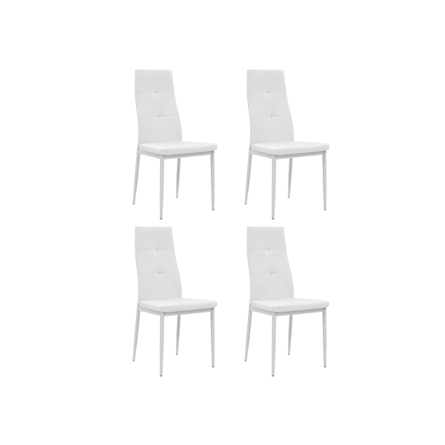 Chaises à manger lot de 4 blanc similicuir