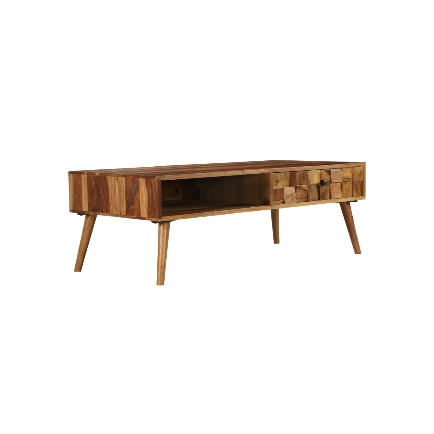 Table basse Bois massif avec finition miel 110x50x37 cm