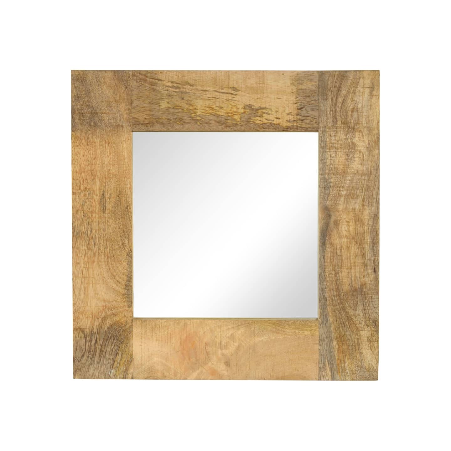 Miroir Bois de manguier massif 50 x 50 cm