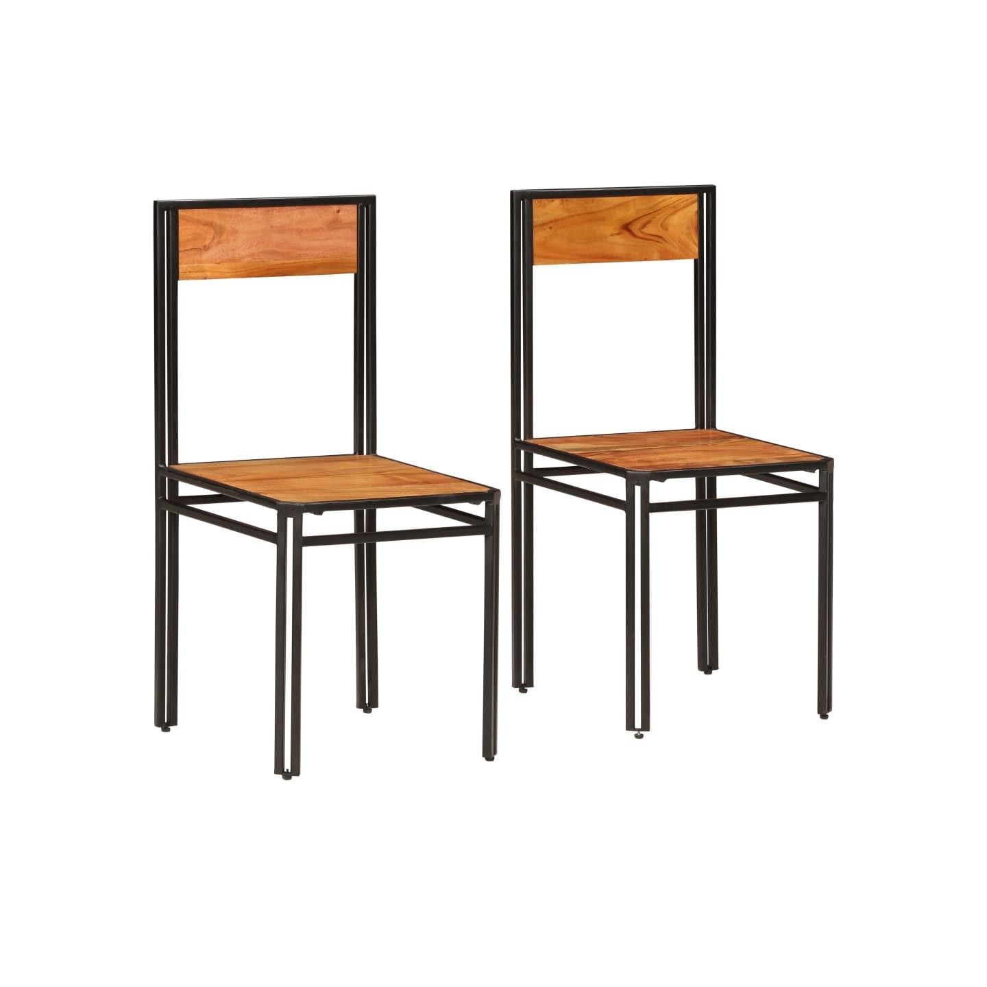 Chaises à manger lot de 2 bois d'acacia solide