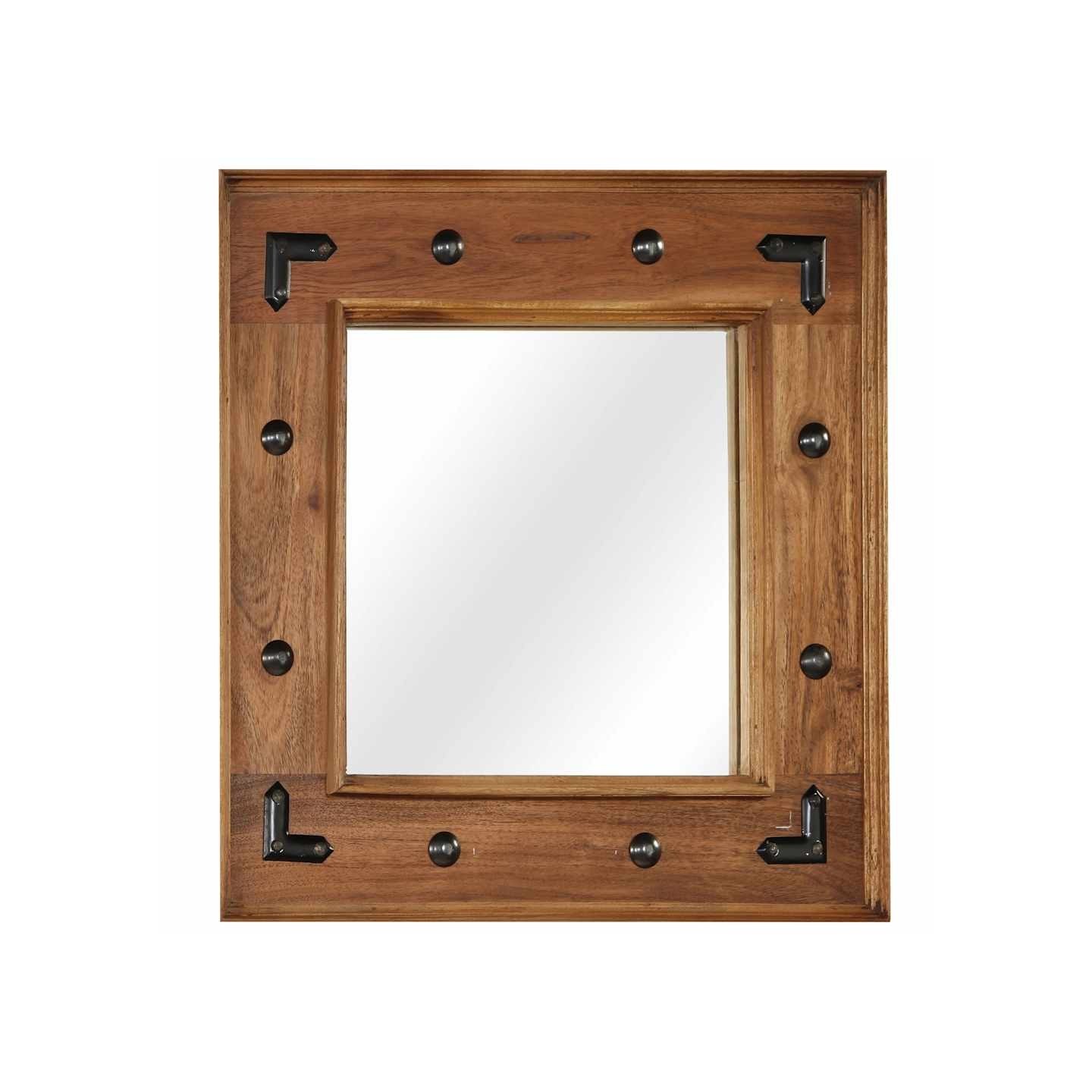 Miroir Bois d'acacia massif 50 x 50 cm