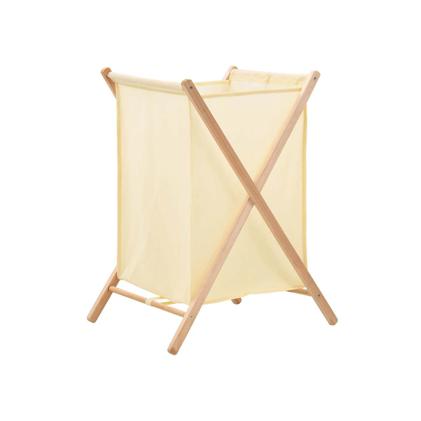 Panier à linge Bois de cèdre et textile Beige 42 x 41 x 64 cm