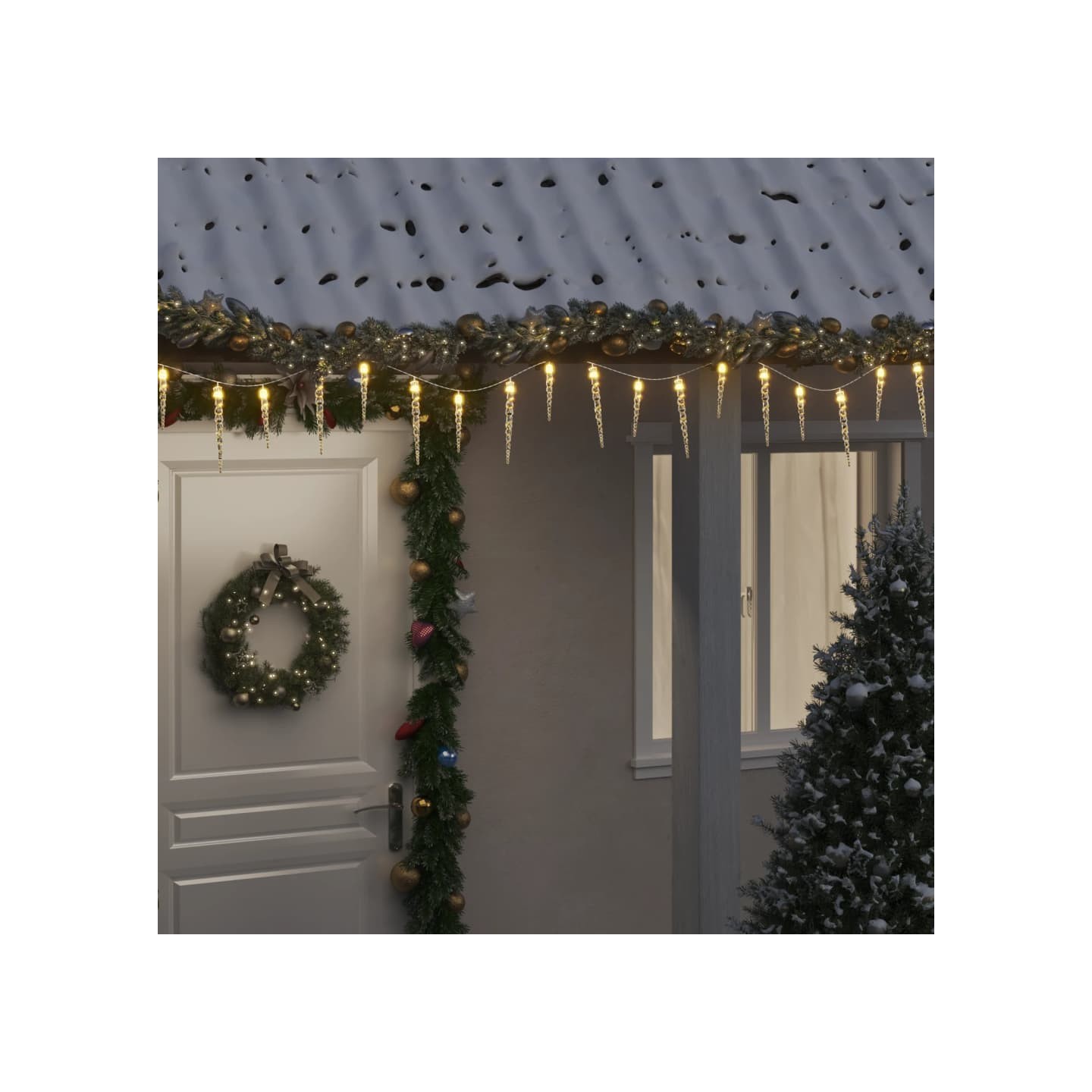 Guirlande lumineuse de Noël 100 LED Blanc chaud 10 m Acrylique PVC