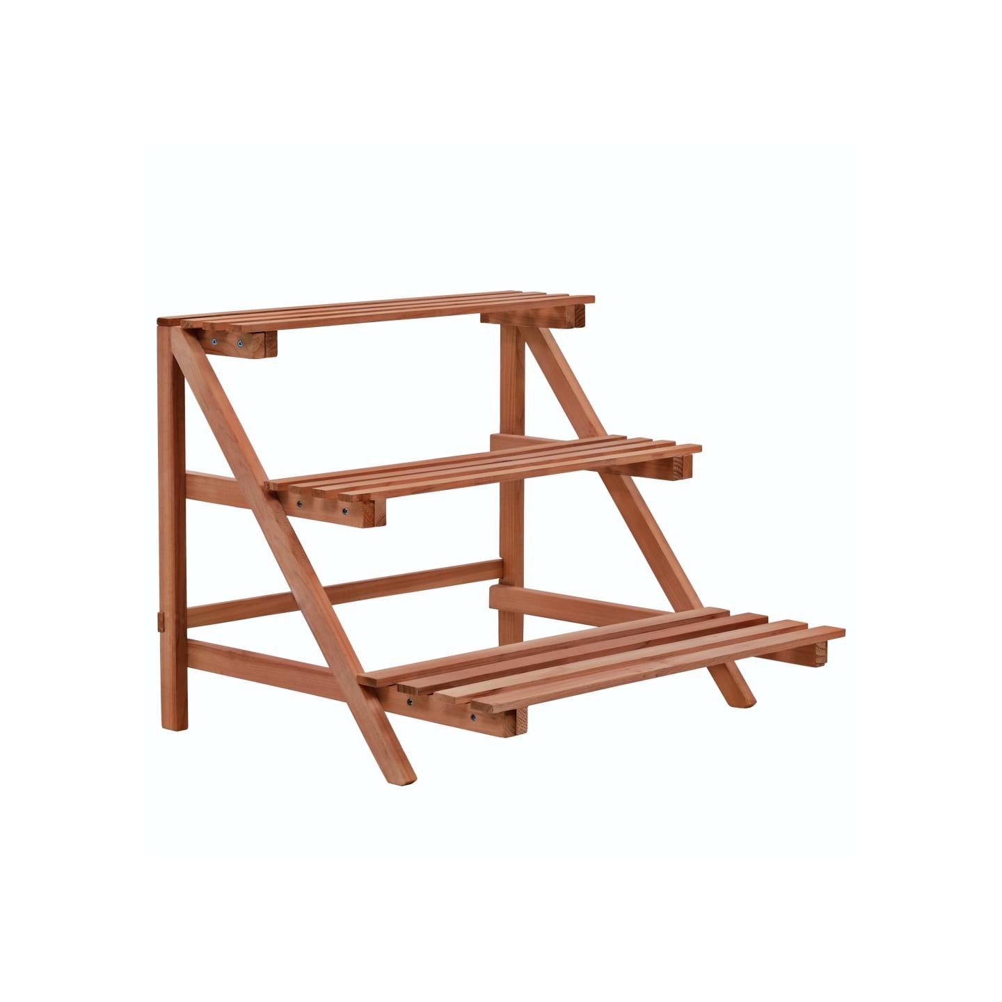 Support à 3 niveaux pour plantes Bois de cèdre 48 x 45 x 40 cm