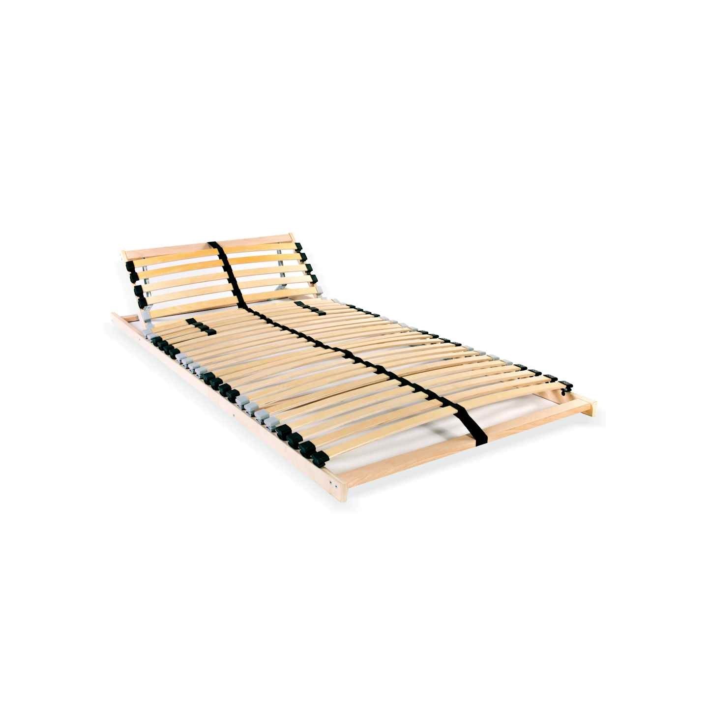 Sommier à lattes sans matelas avec 28 lattes 7 zones 80x200 cm