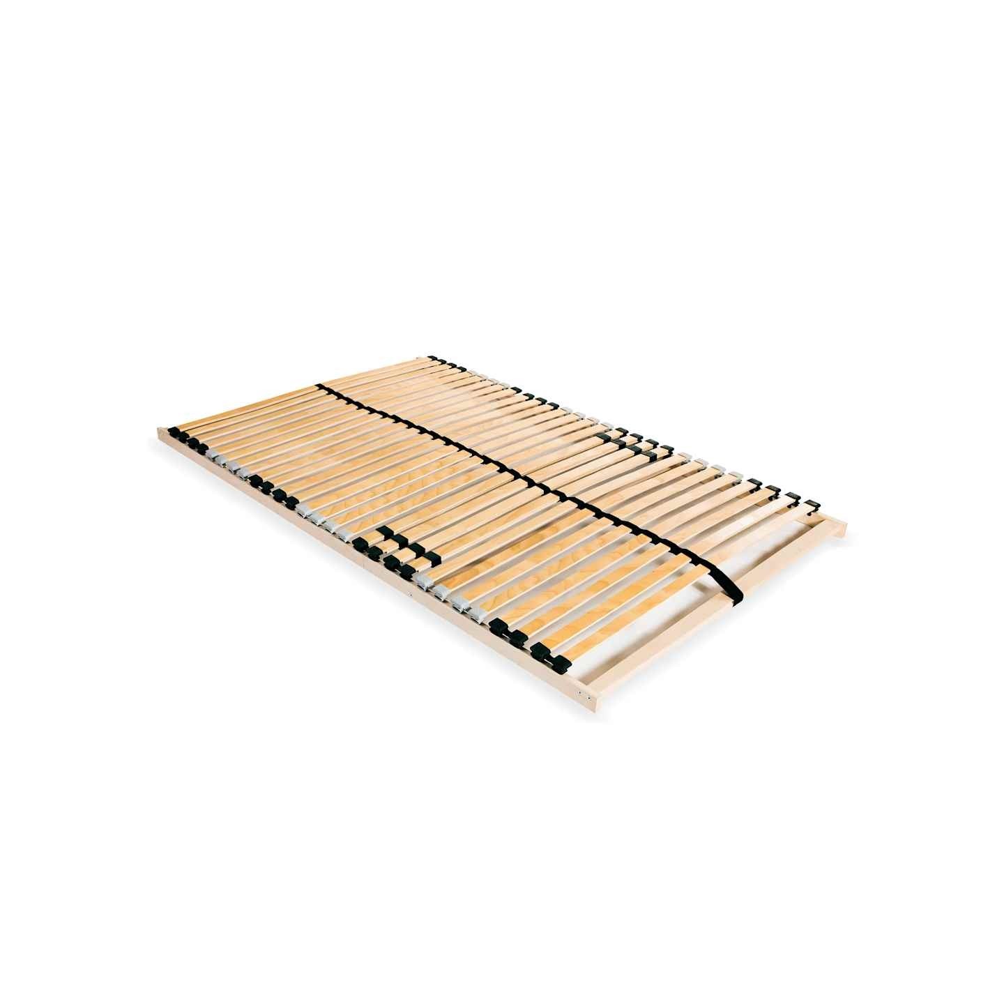Sommier à lattes sans matelas avec 28 lattes 7 zones 140x200 cm