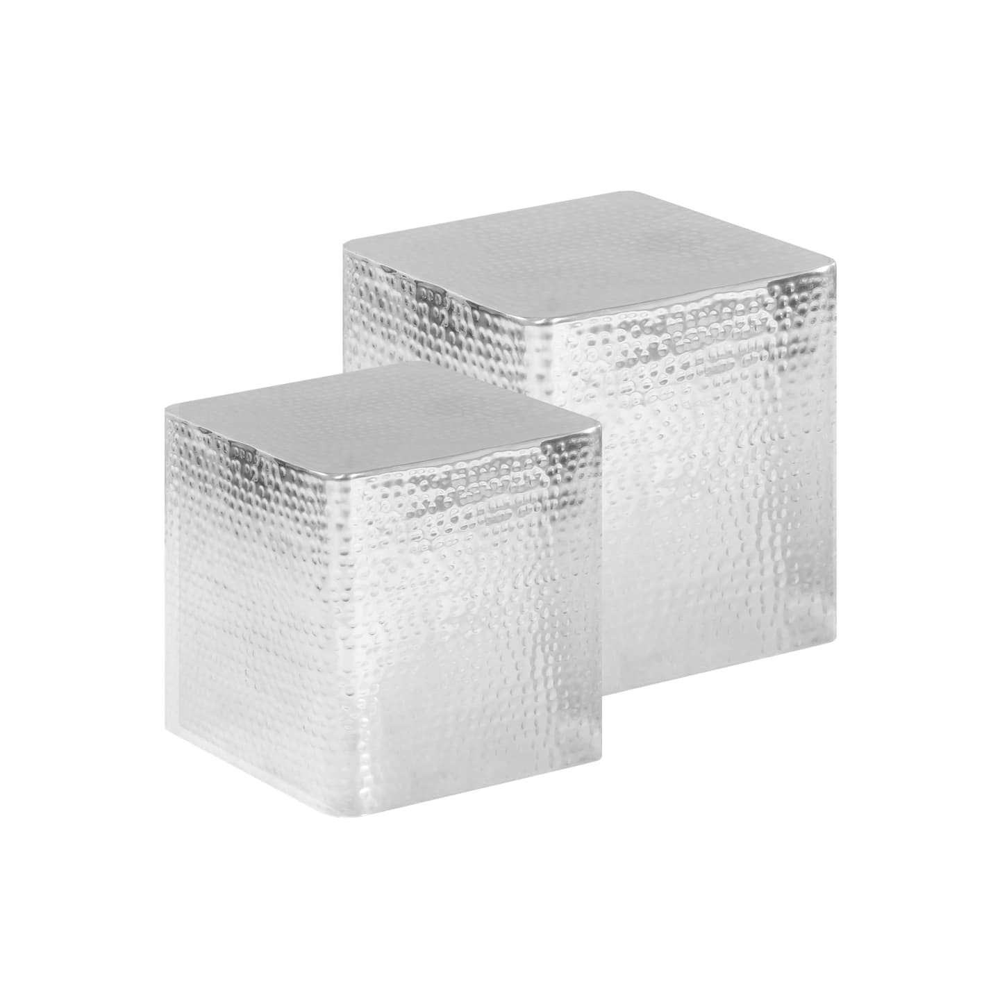 Tables basses 2 pcs Argenté Aluminium