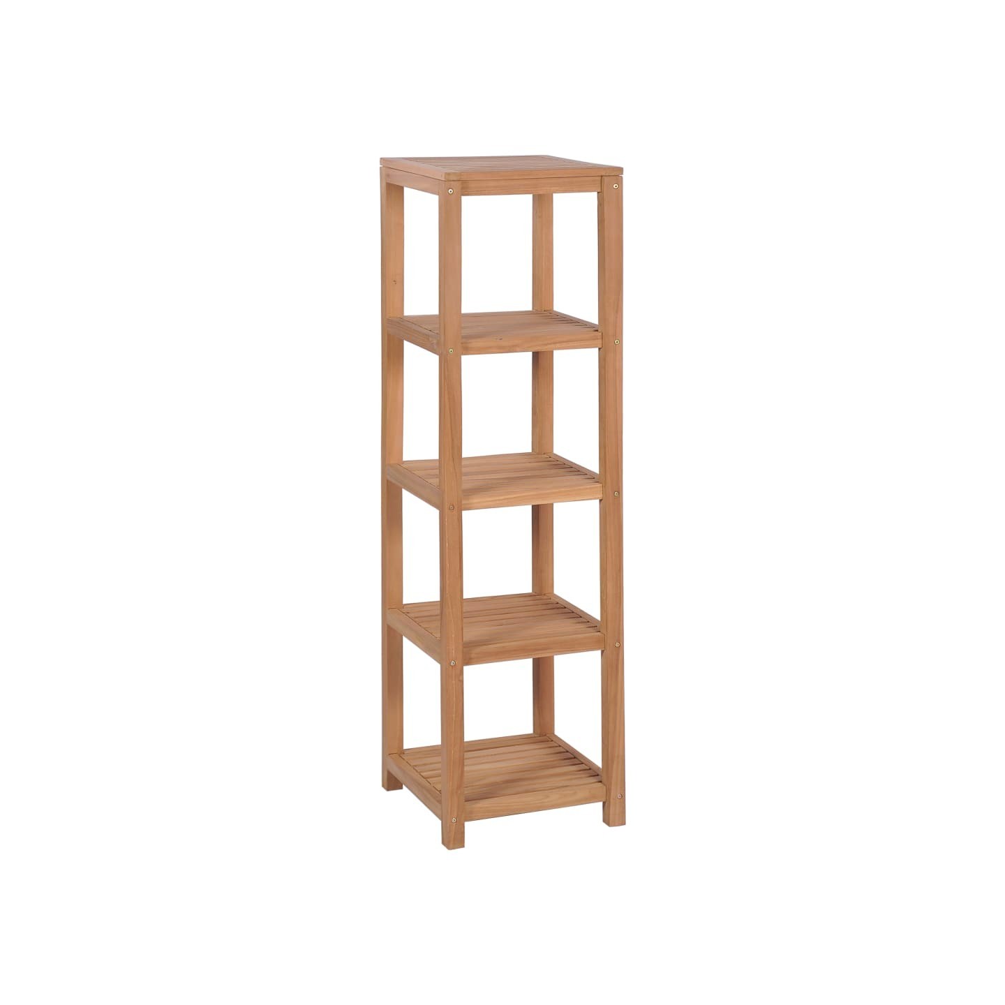 Support de rangement de bain 4 niveaux teck massif 42x42x165 cm