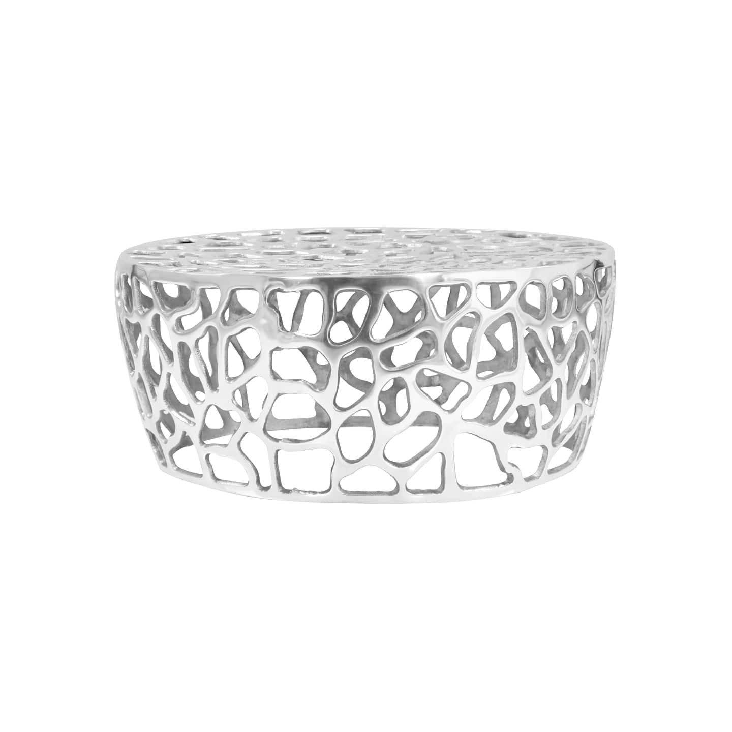 Table basse Aluminium moulé 70x30 cm Argenté