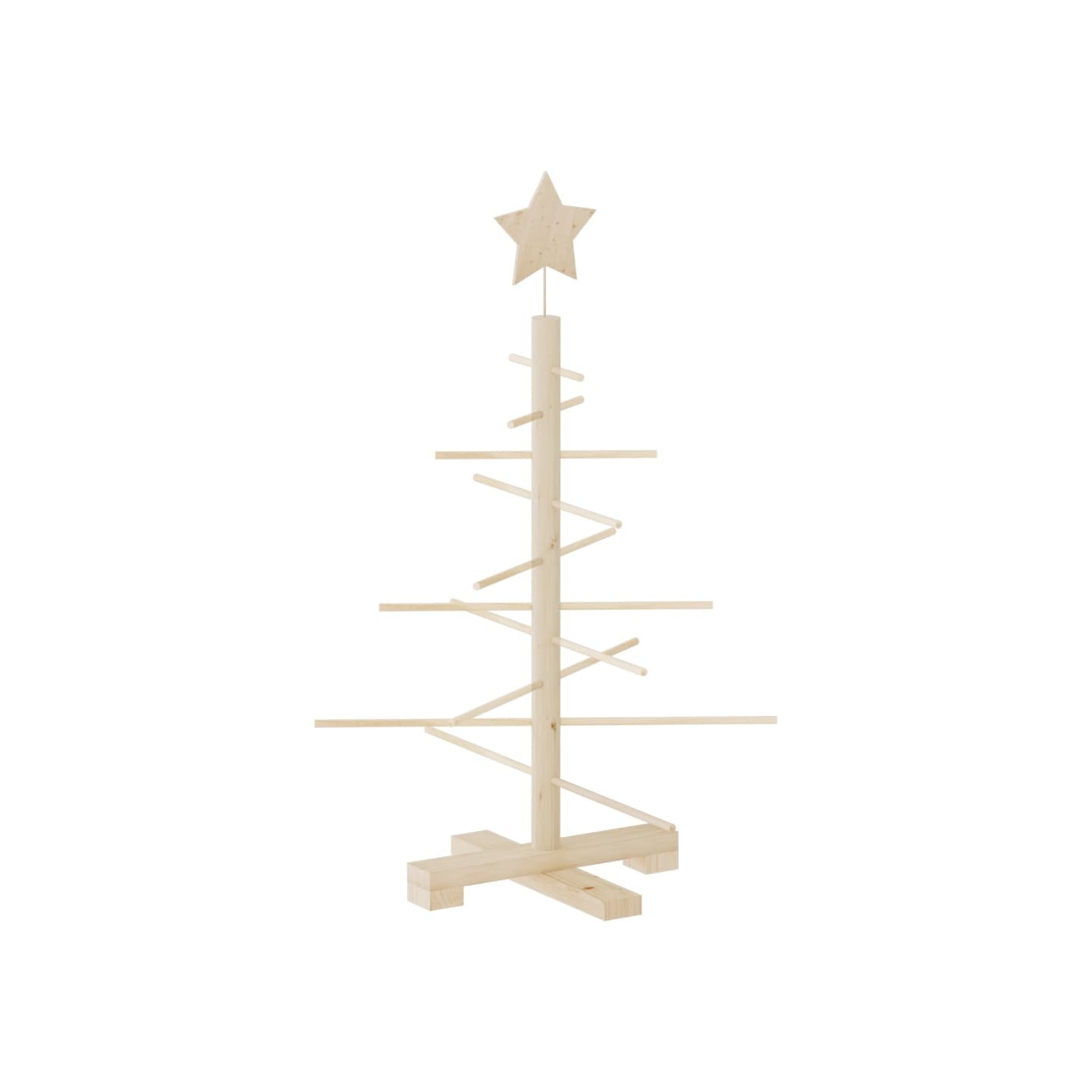 Arbre de Noël en bois pour décoration 75 cm bois massif de pin
