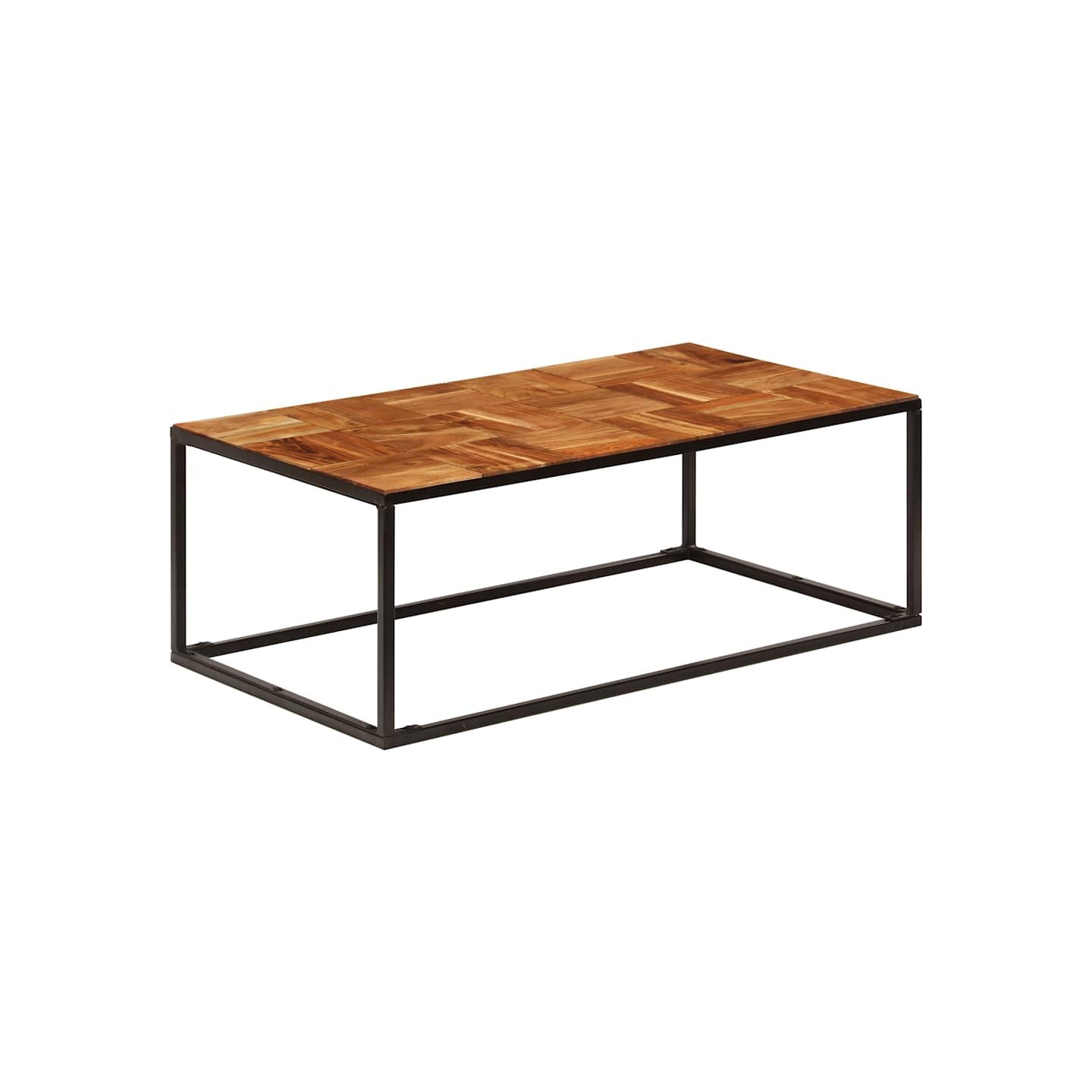 Table basse 110x60x40 cm Bois d'acacia solide et acier