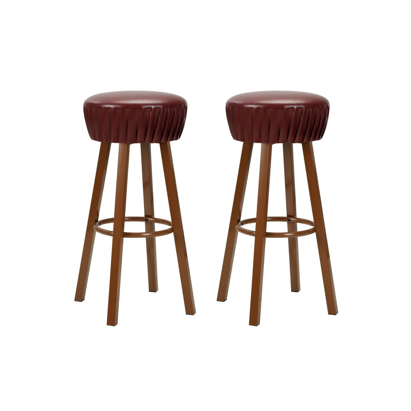 Chaises de bar lot de 2 marron similicuir