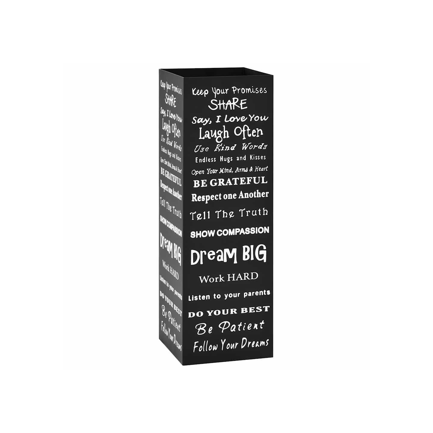 Porte-parapluie Texte Acier Noir